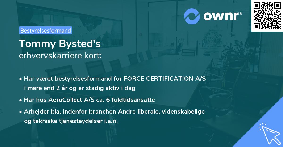 Tommy Bysted's erhvervskarriere kort