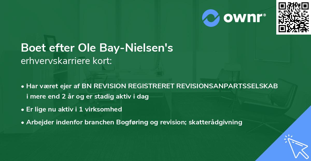 Boet efter Ole Bay-Nielsen's erhvervskarriere kort