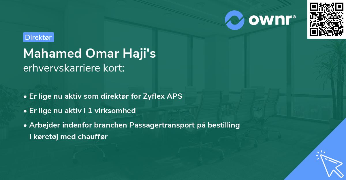 Mahamed Omar Haji's erhvervskarriere kort