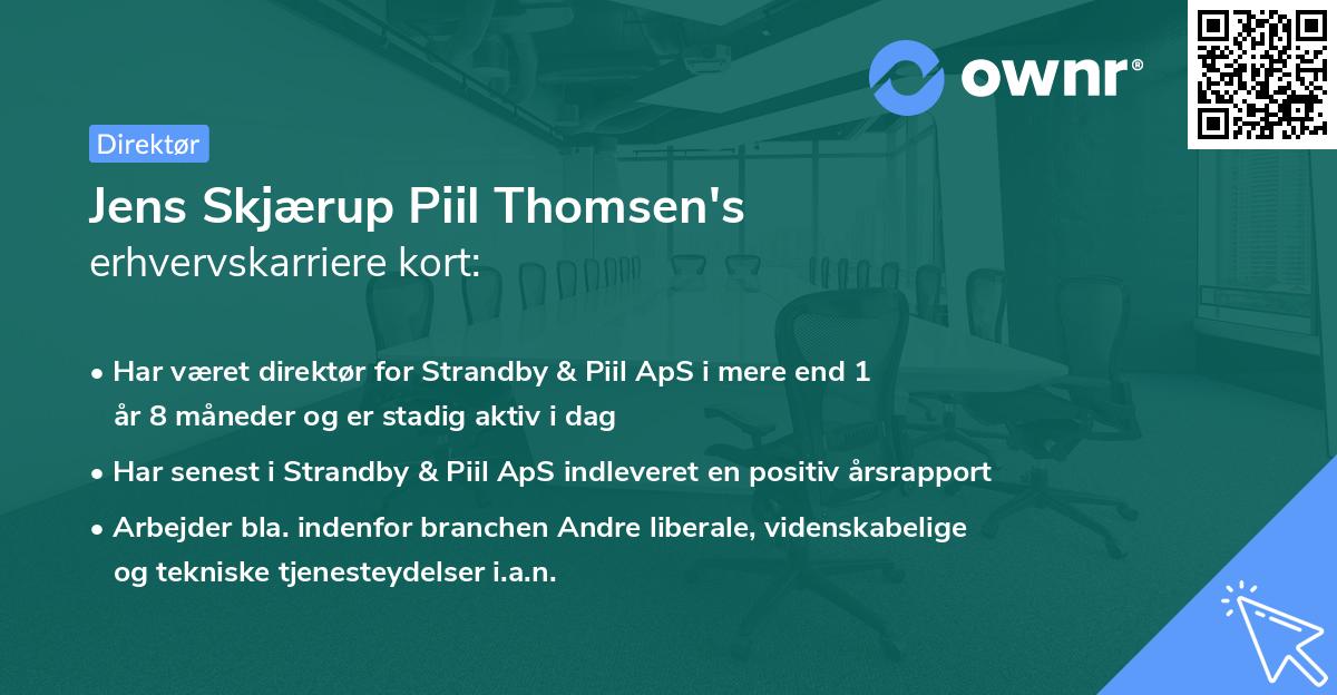 Jens Skjærup Piil Thomsen's erhvervskarriere kort