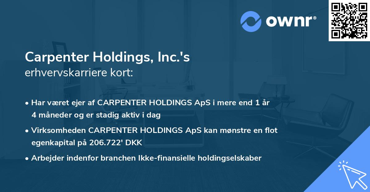 Carpenter Holdings, Inc.'s erhvervskarriere kort