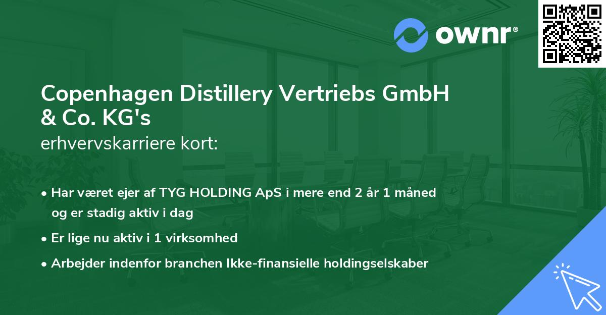 Copenhagen Distillery Vertriebs GmbH & Co. KG's erhvervskarriere kort