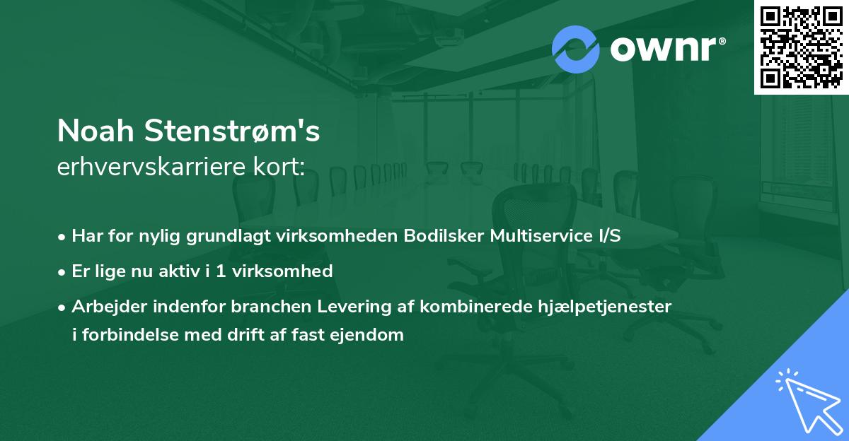 Noah Stenstrøm's erhvervskarriere kort