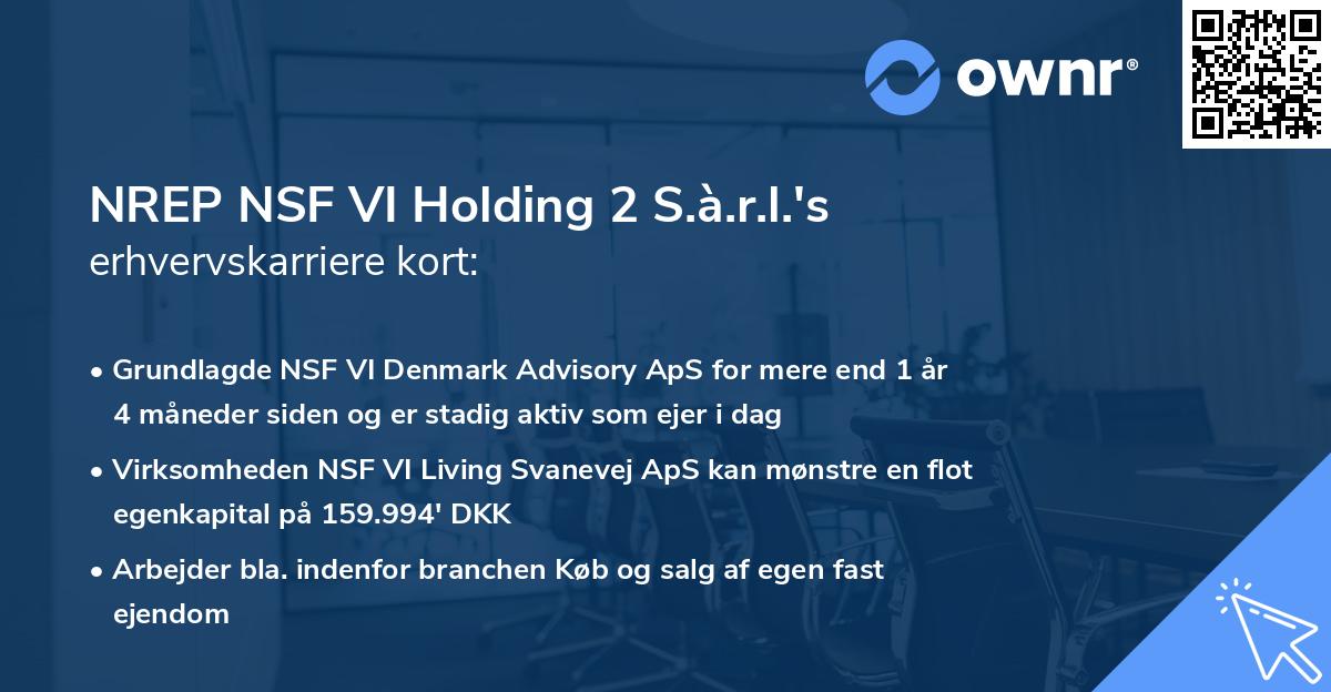 NREP NSF VI Holding 2 S.à.r.l.'s erhvervskarriere kort