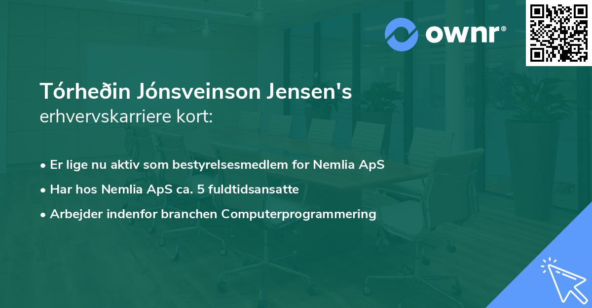 Tórheðin Jónsveinson Jensen's erhvervskarriere kort
