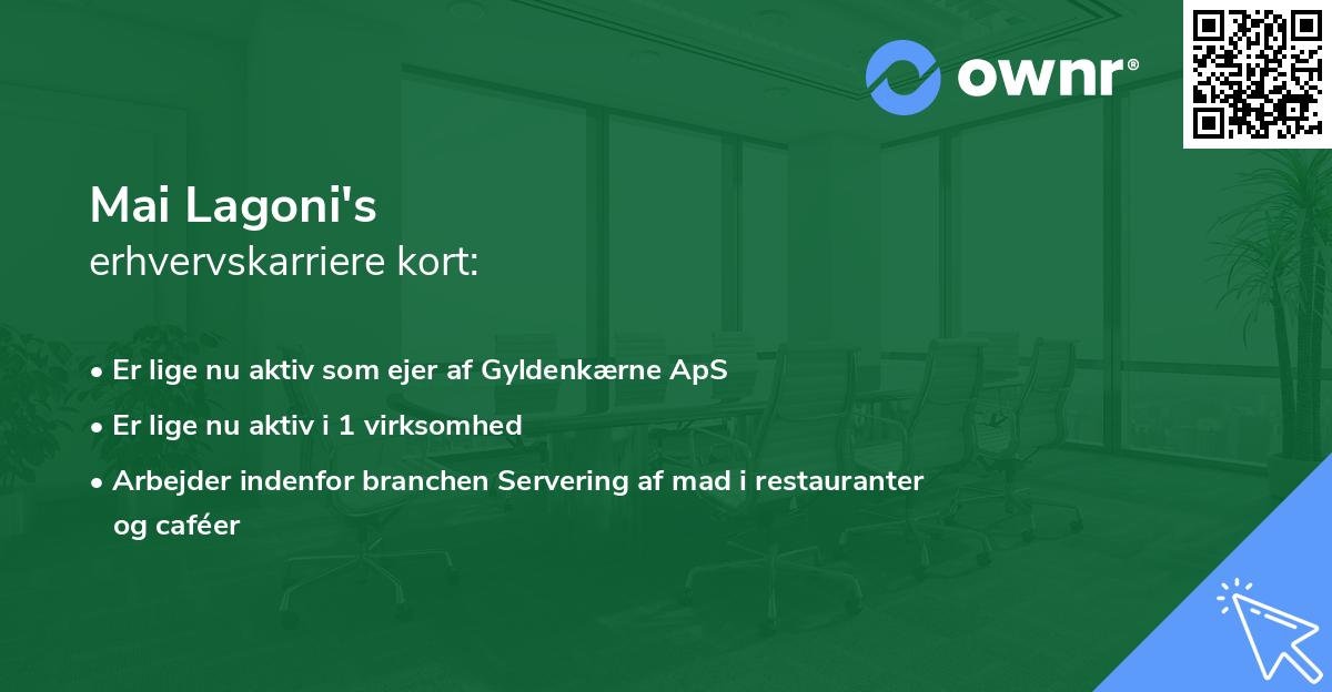 Mai Lagoni's erhvervskarriere kort