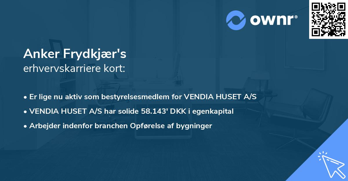 Anker Frydkjær's erhvervskarriere kort