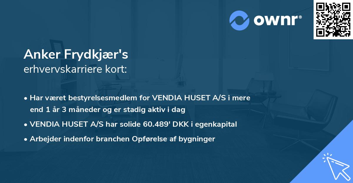 Anker Frydkjær's erhvervskarriere kort