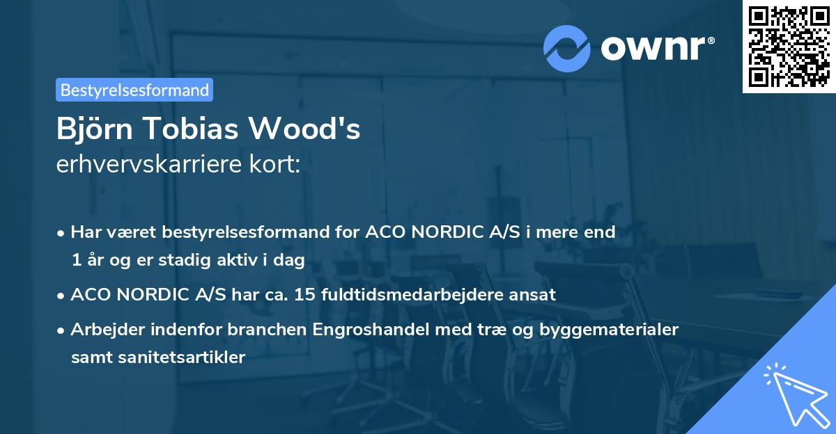 Björn Tobias Wood's erhvervskarriere kort