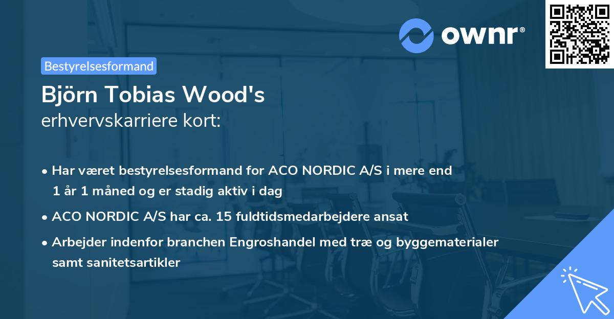 Björn Tobias Wood's erhvervskarriere kort