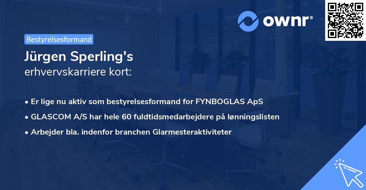 Jürgen Sperling's erhvervskarriere kort