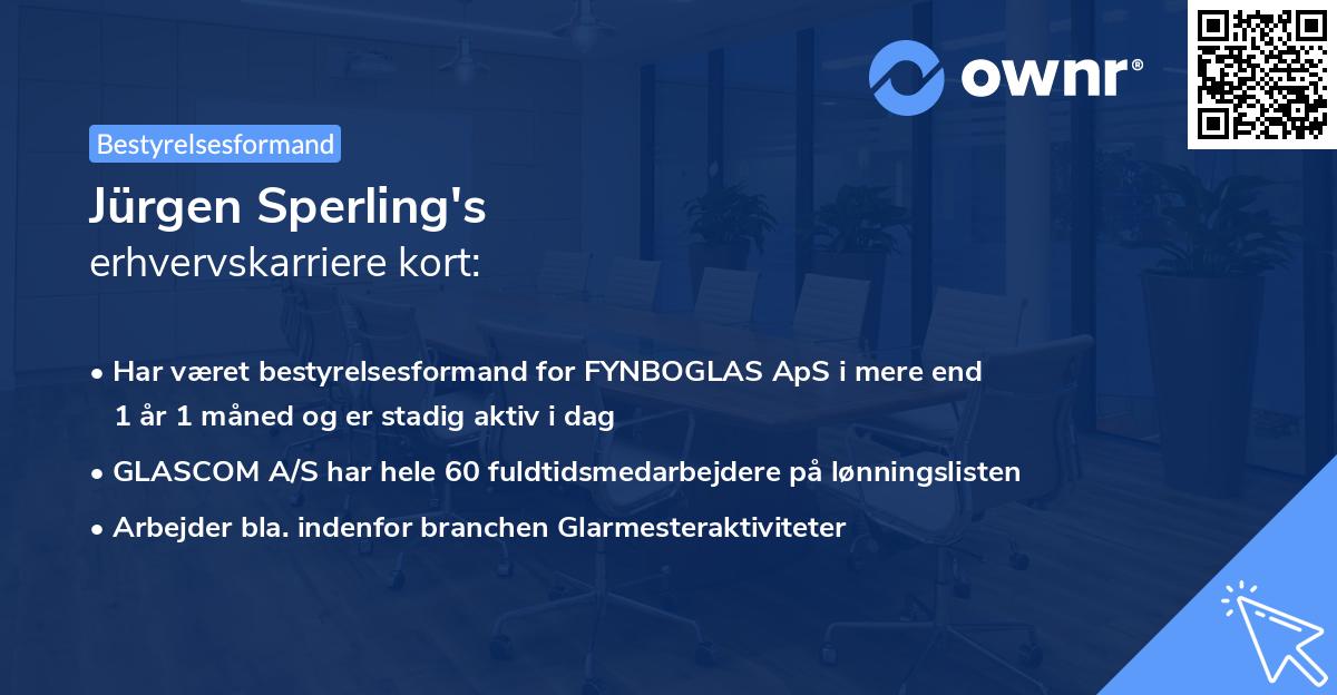 Jürgen Sperling's erhvervskarriere kort