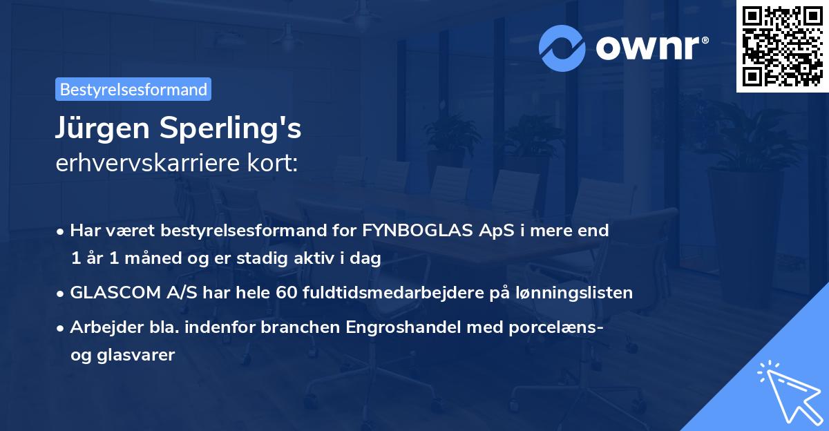 Jürgen Sperling's erhvervskarriere kort