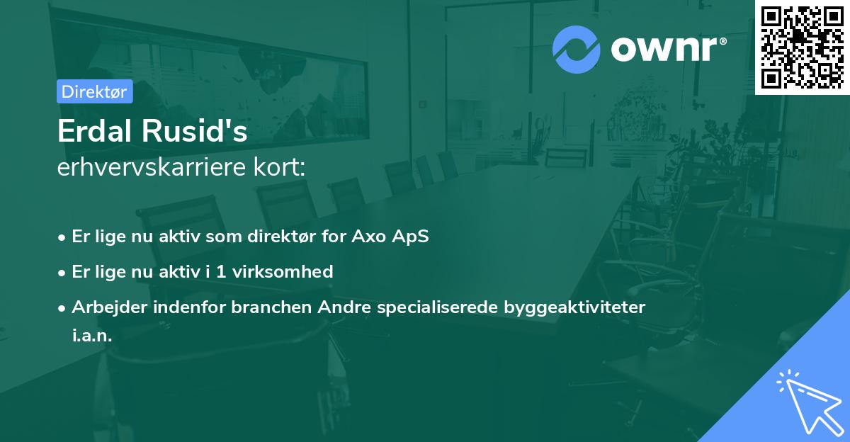 Erdal Rusid's erhvervskarriere kort