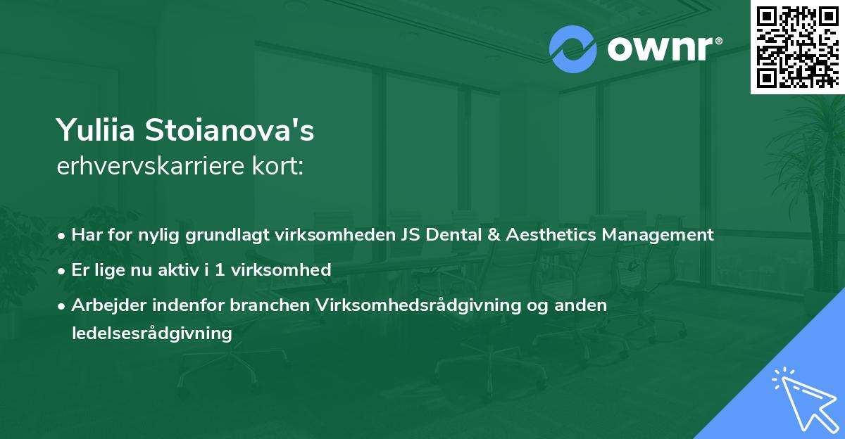 Yuliia Stoianova's erhvervskarriere kort