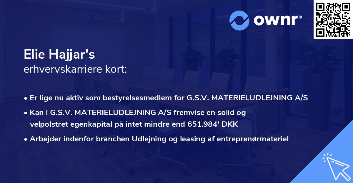 Elie Hajjar's erhvervskarriere kort
