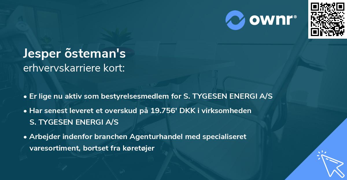 Jesper õsteman's erhvervskarriere kort