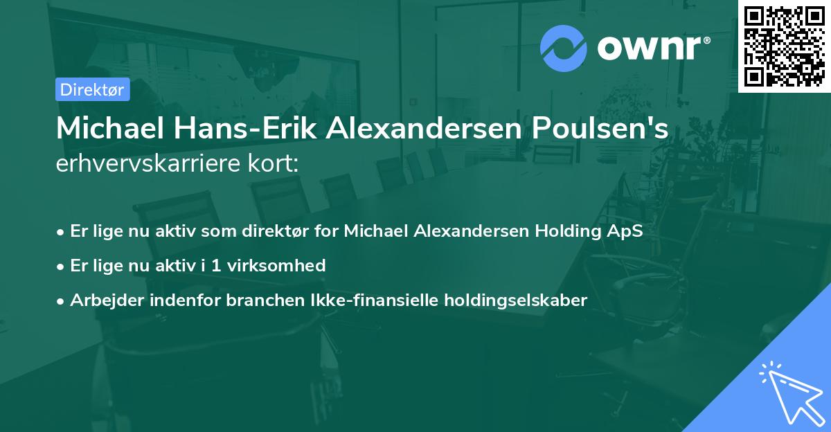 Michael Hans-Erik Alexandersen Poulsen's erhvervskarriere kort