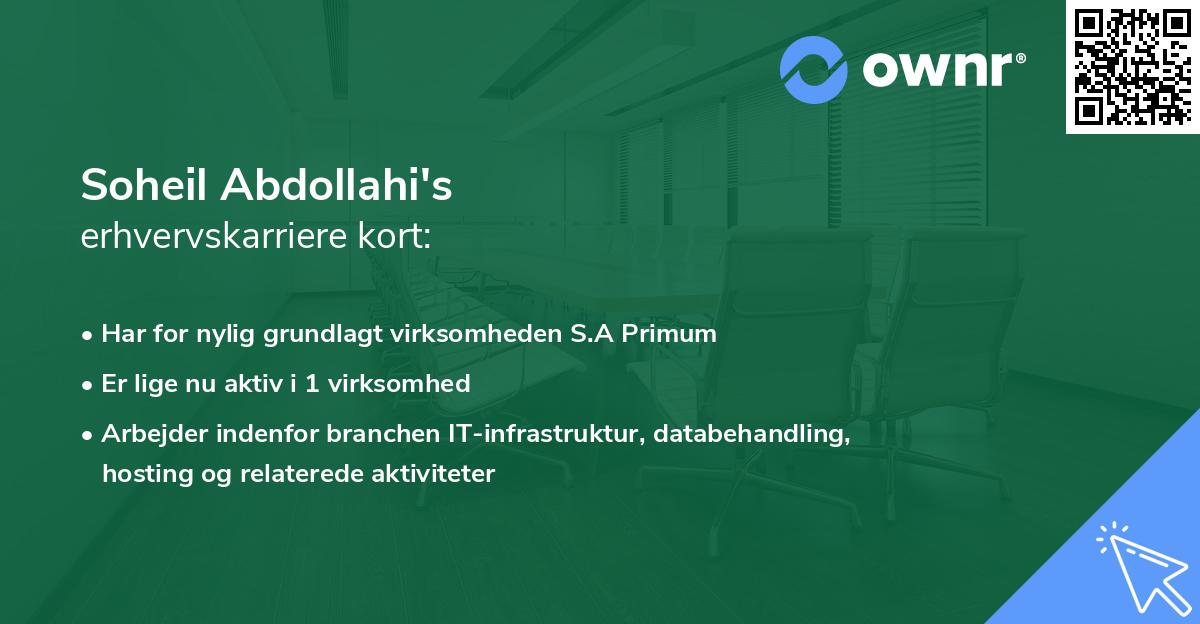 Soheil Abdollahi's erhvervskarriere kort