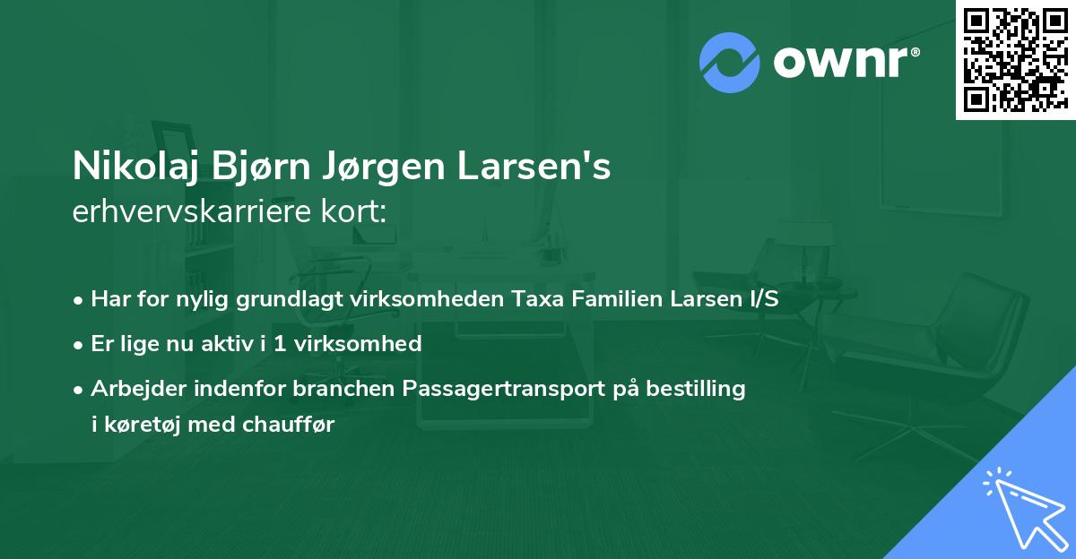 Nikolaj Bjørn Jørgen Larsen's erhvervskarriere kort