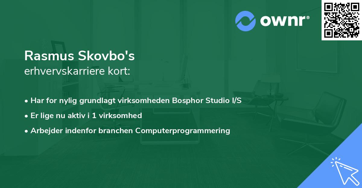 Rasmus Skovbo's erhvervskarriere kort