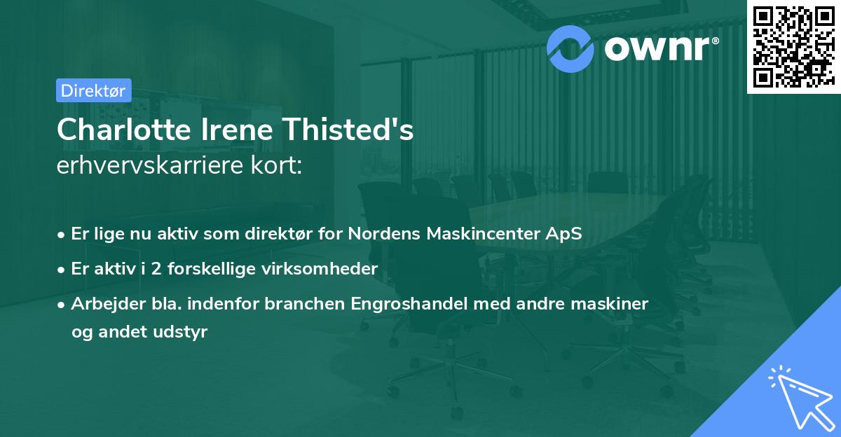 Charlotte Irene Thisted's erhvervskarriere kort