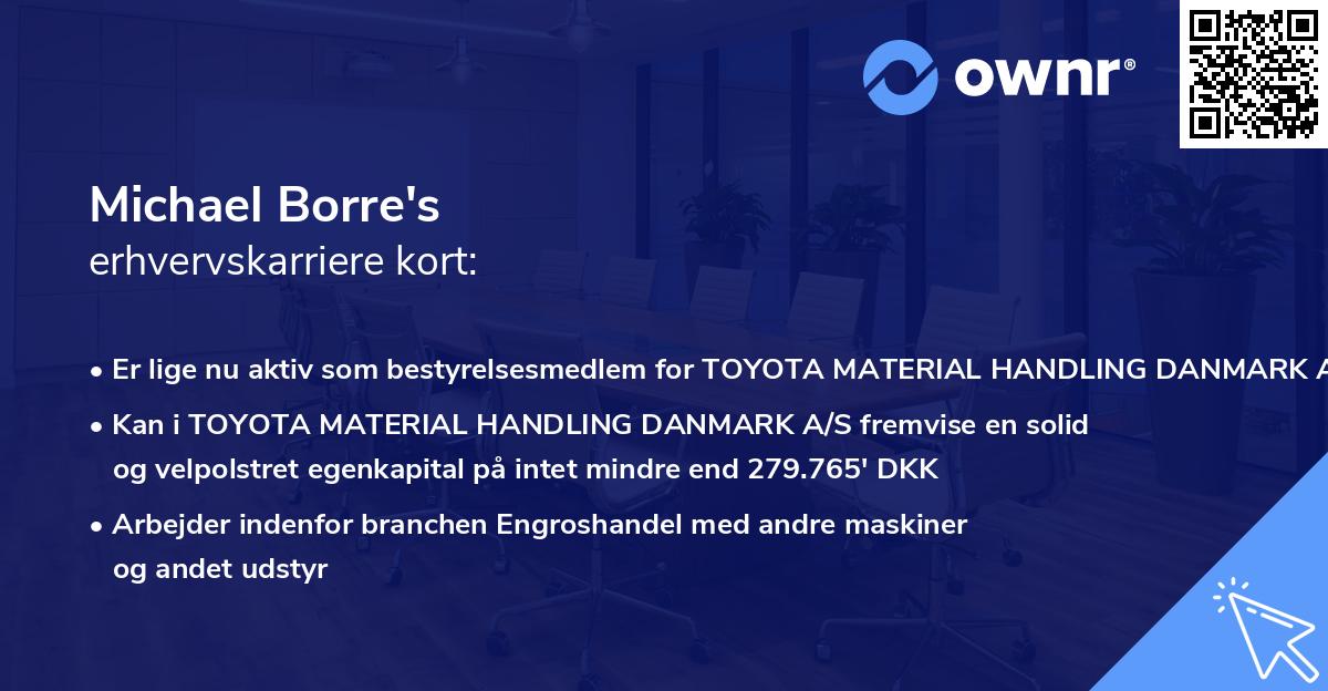 Michael Borre's erhvervskarriere kort