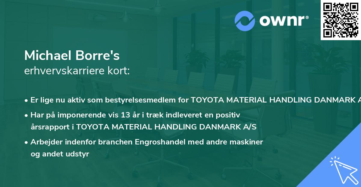 Michael Borre's erhvervskarriere kort