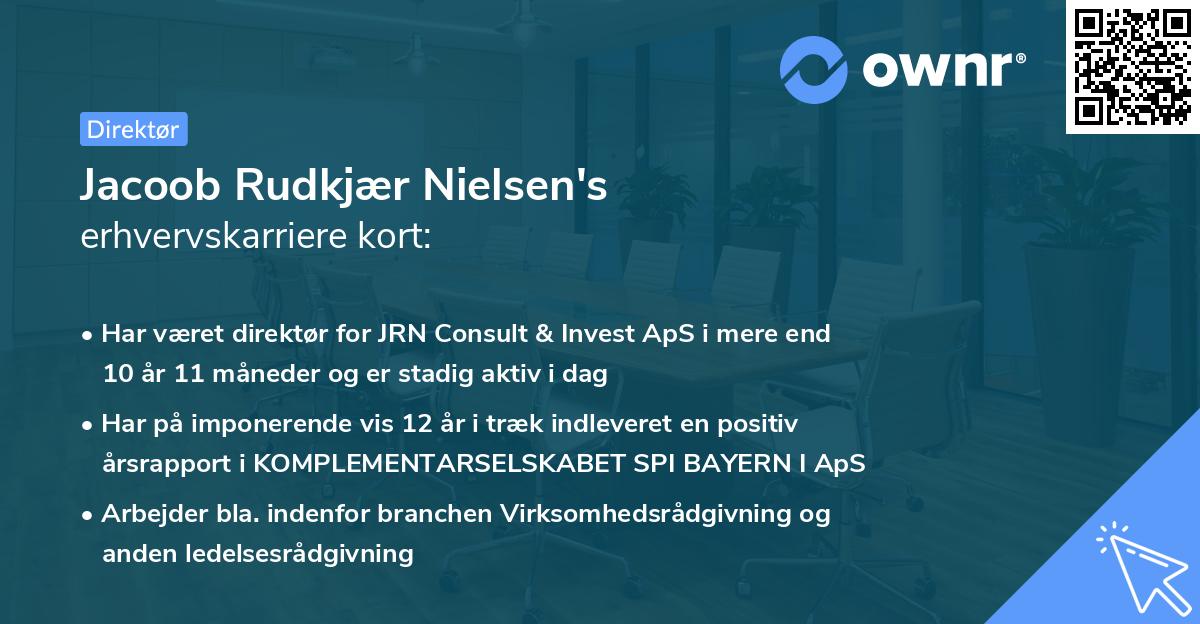 Jacoob Rudkjær Nielsen's erhvervskarriere kort