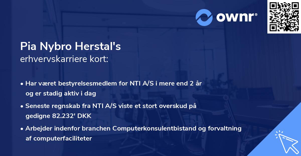 Pia Nybro Herstal's erhvervskarriere kort