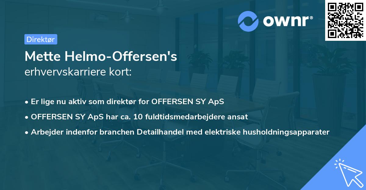 Mette Helmo-Offersen's erhvervskarriere kort