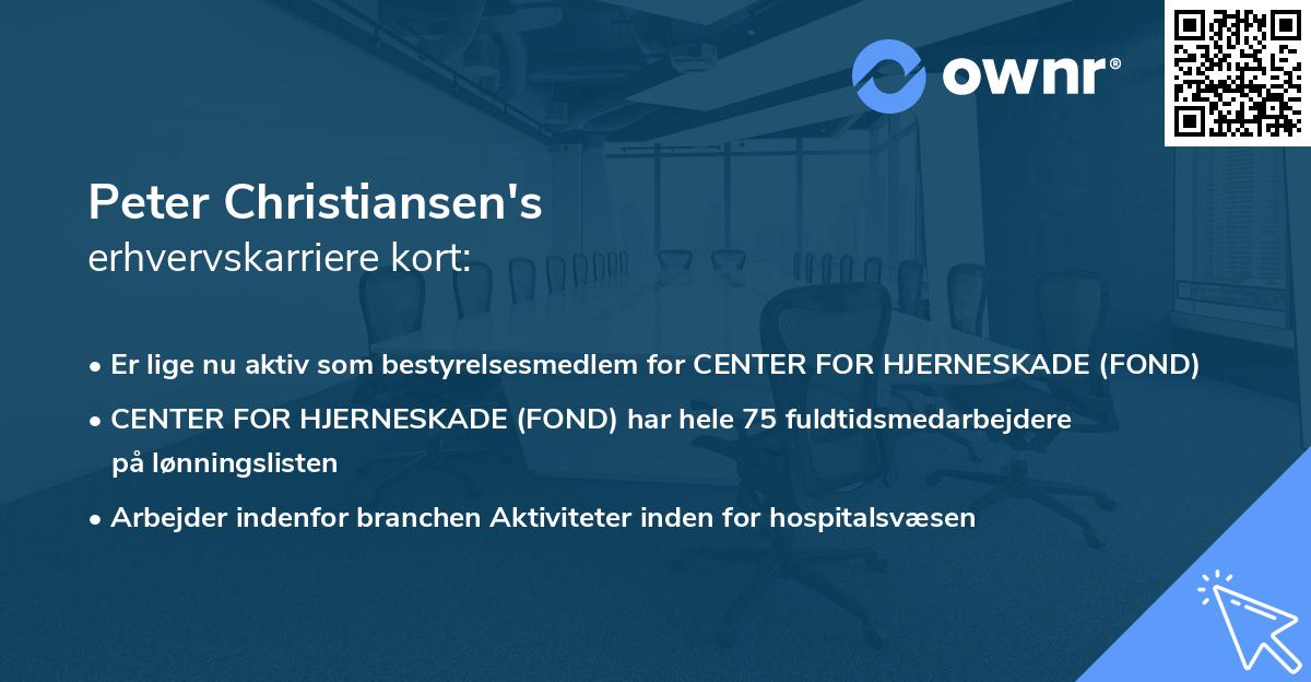 Peter Christiansen's erhvervskarriere kort