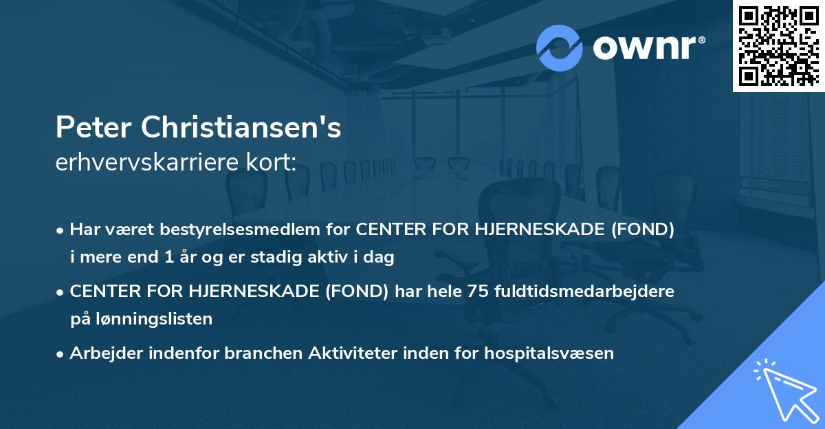 Peter Christiansen's erhvervskarriere kort