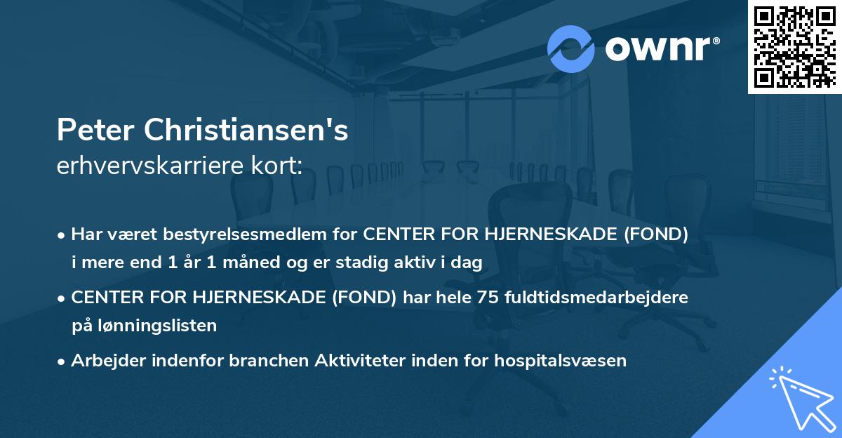 Peter Christiansen's erhvervskarriere kort