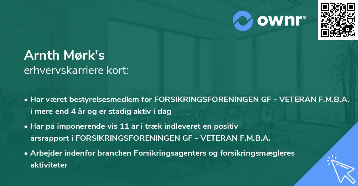 Arnth Mørk's erhvervskarriere kort