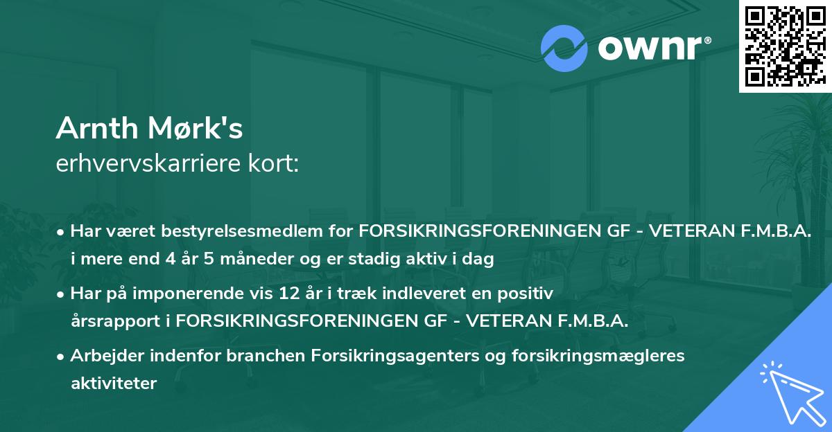 Arnth Mørk's erhvervskarriere kort
