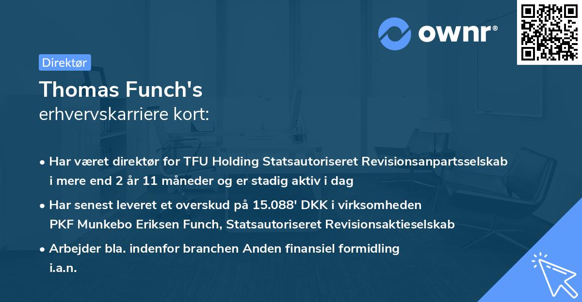 Thomas Funch's erhvervskarriere kort
