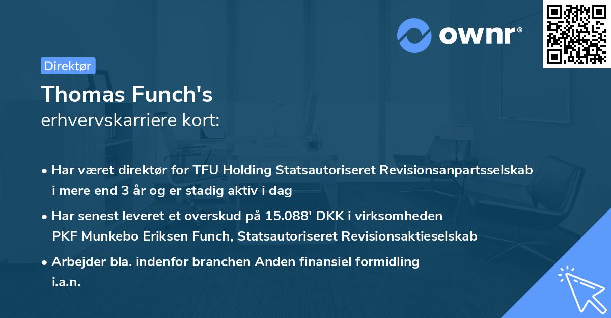 Thomas Funch's erhvervskarriere kort