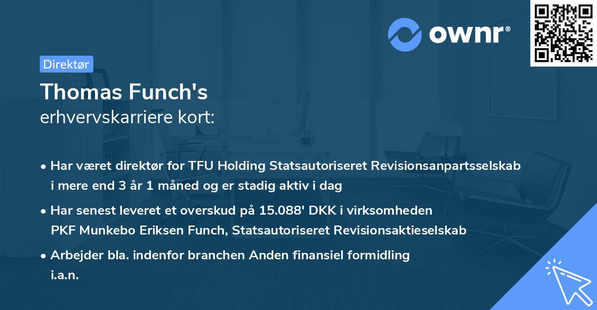 Thomas Funch's erhvervskarriere kort