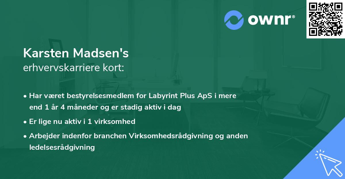 Karsten Madsen's erhvervskarriere kort