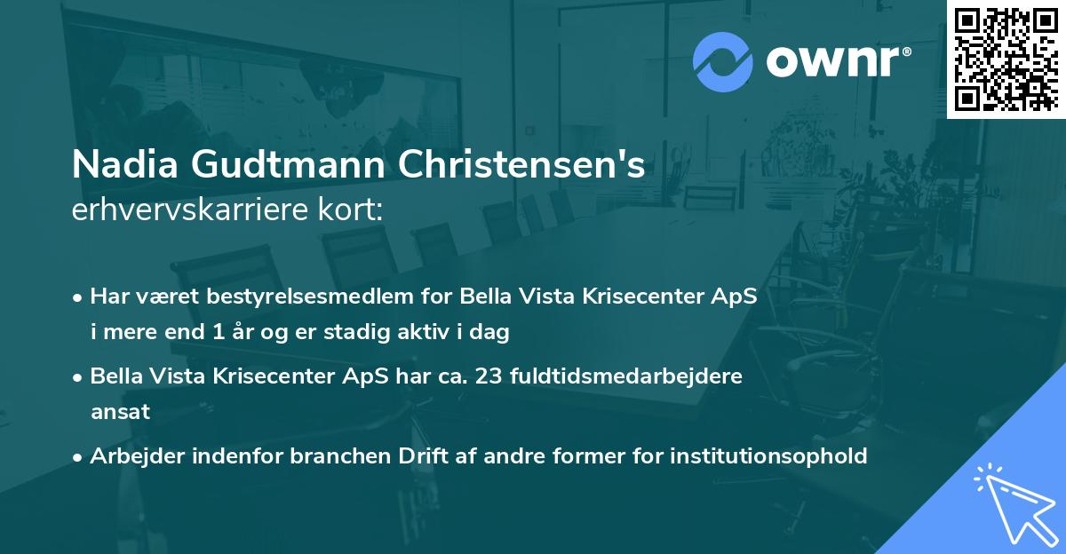 Nadia Gudtmann Christensen's erhvervskarriere kort