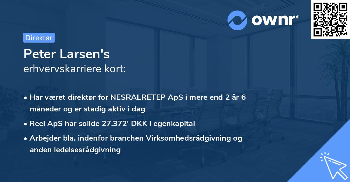 Peter Larsen's erhvervskarriere kort