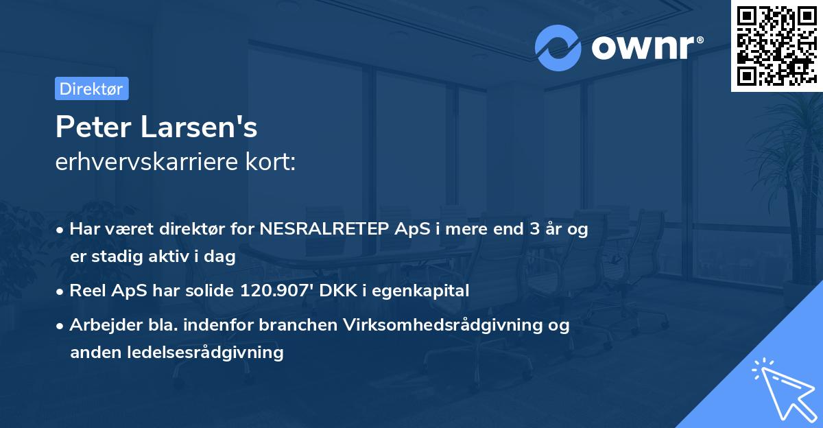 Peter Larsen's erhvervskarriere kort