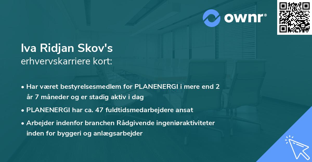 Iva Ridjan Skov's erhvervskarriere kort