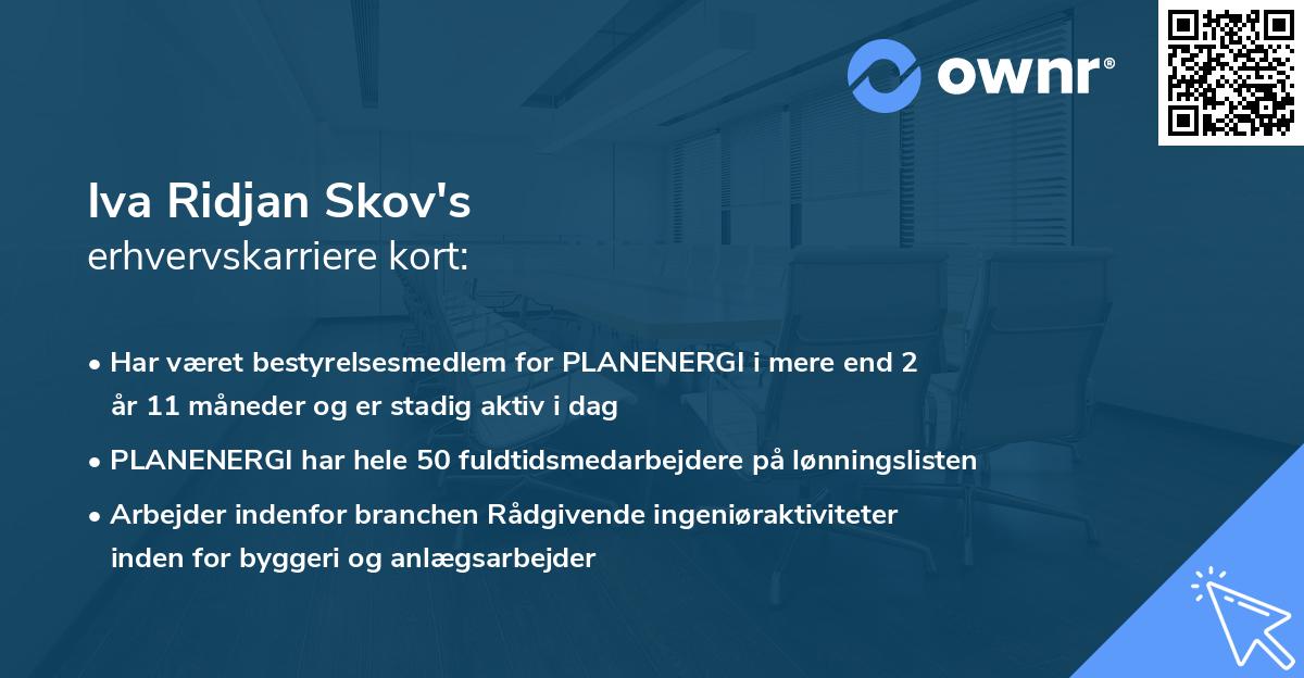 Iva Ridjan Skov's erhvervskarriere kort