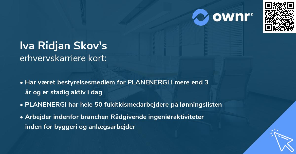 Iva Ridjan Skov's erhvervskarriere kort
