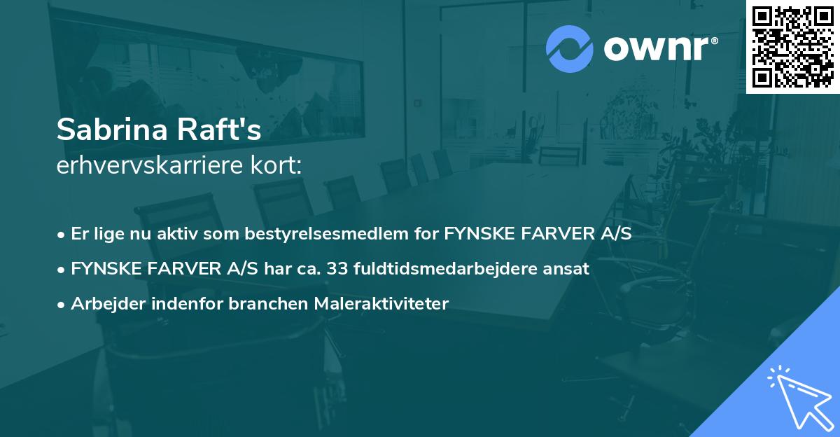Sabrina Raft's erhvervskarriere kort