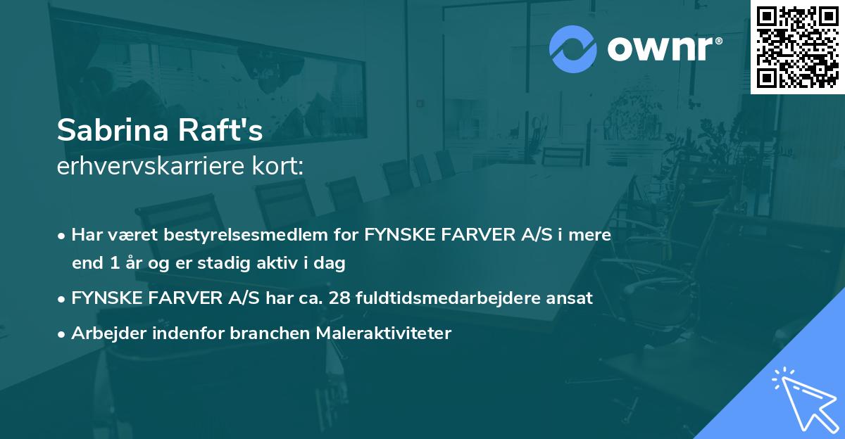 Sabrina Raft's erhvervskarriere kort