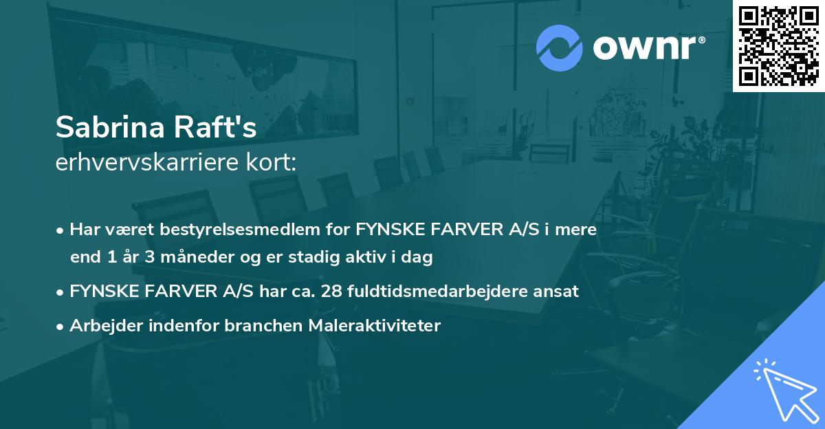 Sabrina Raft's erhvervskarriere kort
