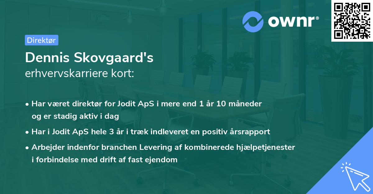 Dennis Skovgaard's erhvervskarriere kort